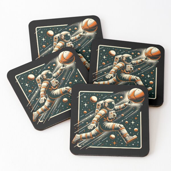 Item preview, Zero Gravity Basketball Astronaut Art designed and sold by inkArtistryfine.
