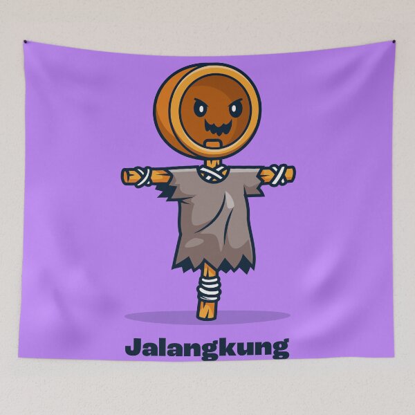 Item preview, Playful Jelangkung: Cute Indonesian Ghost Cartoon Vector Icon designed and sold by hjian8219.