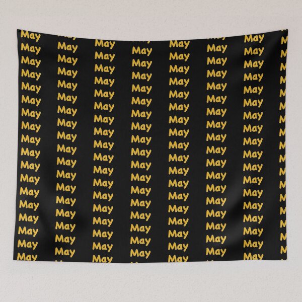 Item preview, Golden Balloon May Name Label (Black) designed and sold by NormadWorld.