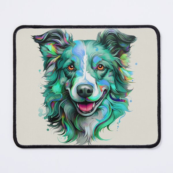 Item preview, Border Collie Green Tones Watercolor designed and sold by wotsthis.