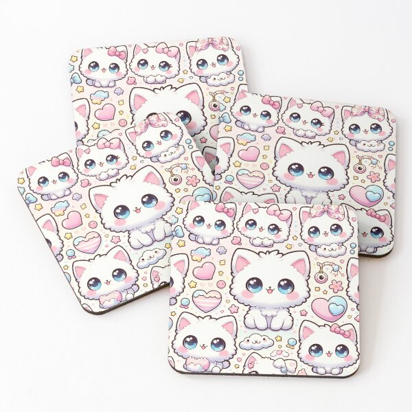 Item preview, Kawaii Kittens Cute Overload Pattern designed and sold by inkArtistryfine.