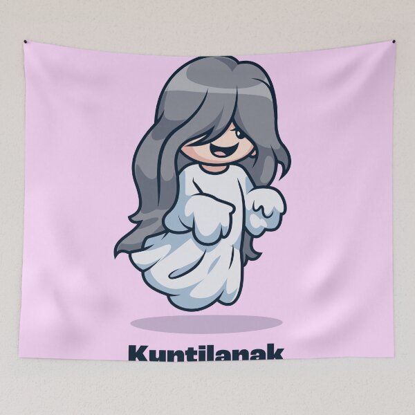 Item preview, Enchanting Kuntilanak: Cute Indonesian Ghost Cartoon Vector Icon designed and sold by hjian8219.