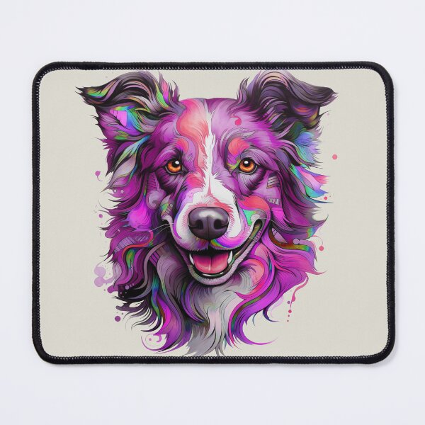 Item preview, Border Collie Pink Purple Tones Watercolor designed and sold by wotsthis.