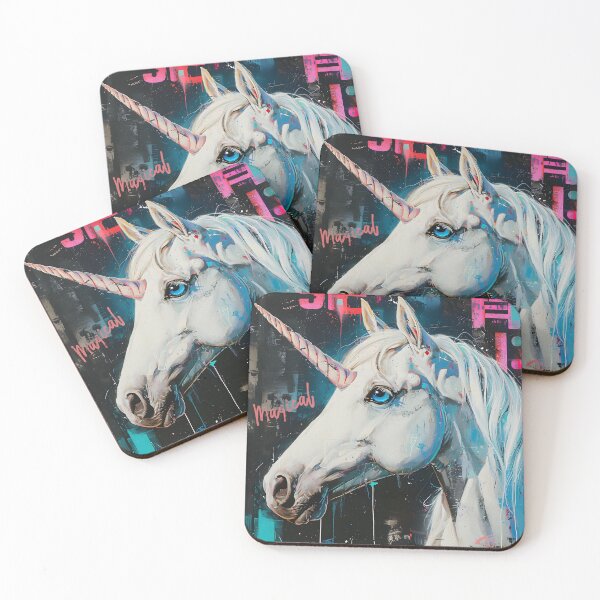 Item preview, Cyberpunk Neon Unicorn Street Art designed and sold by inkArtistryfine.