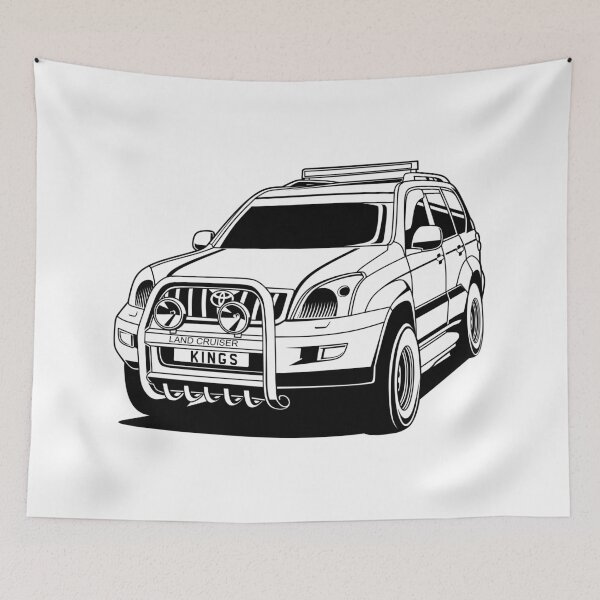 Item preview, Toyota Land Cruiser line art Style designed and sold by vektoranda.