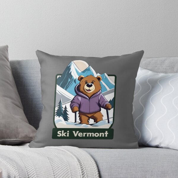 Item preview, Cheerful Bear in Mountains Ski Vermont designed and sold by cinnabardc.