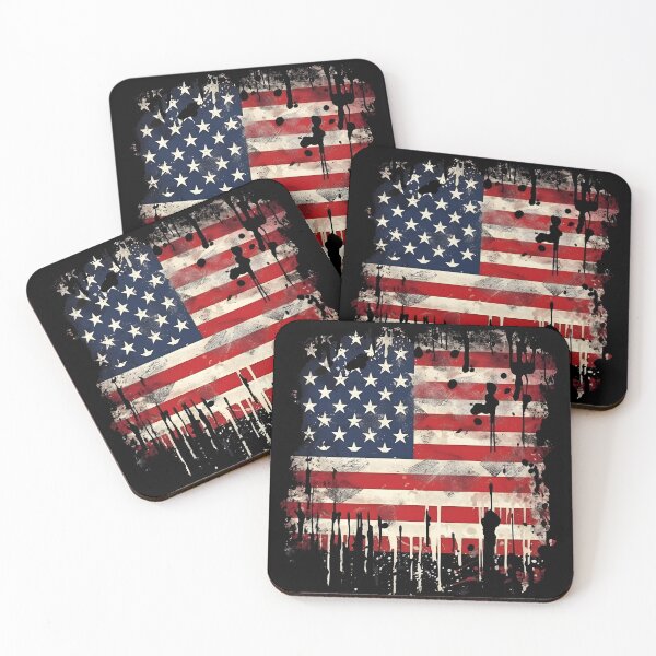 Item preview, Abstract Grunge American Flag Art designed and sold by inkArtistryfine.