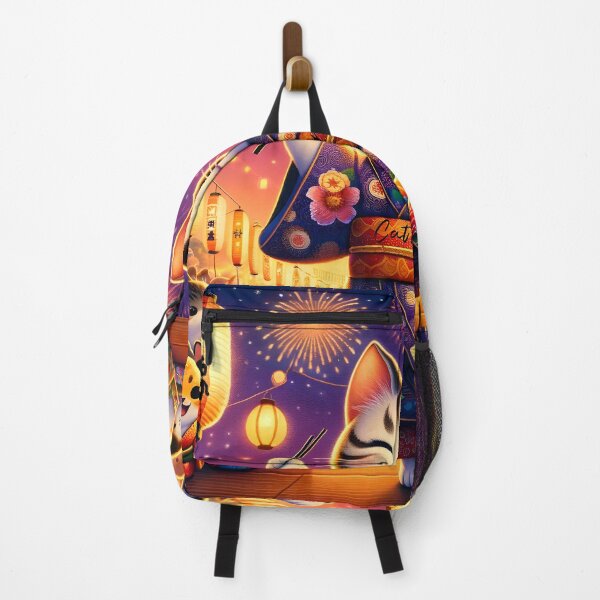 Item preview, Festive Maneki Neko Fireworks Celebration designed and sold by inkArtistryfine.