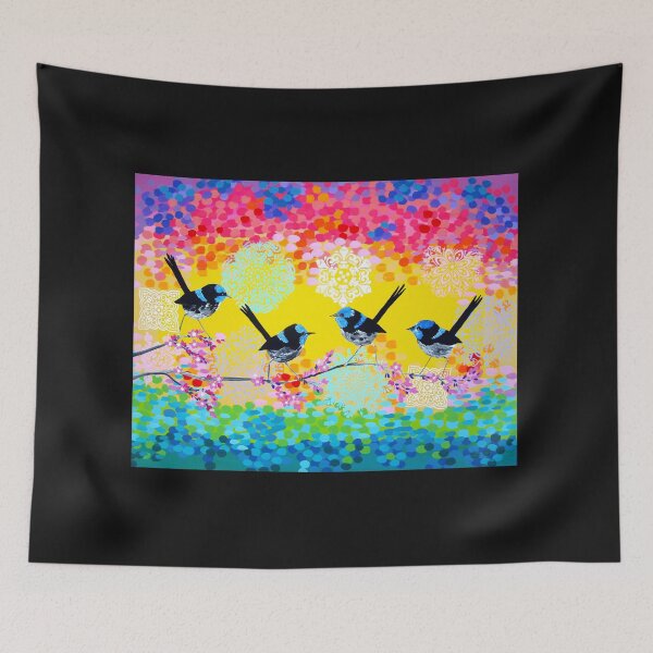Item preview, Birds and Flowers with Abstract Colours designed and sold by cathyjacobs.
