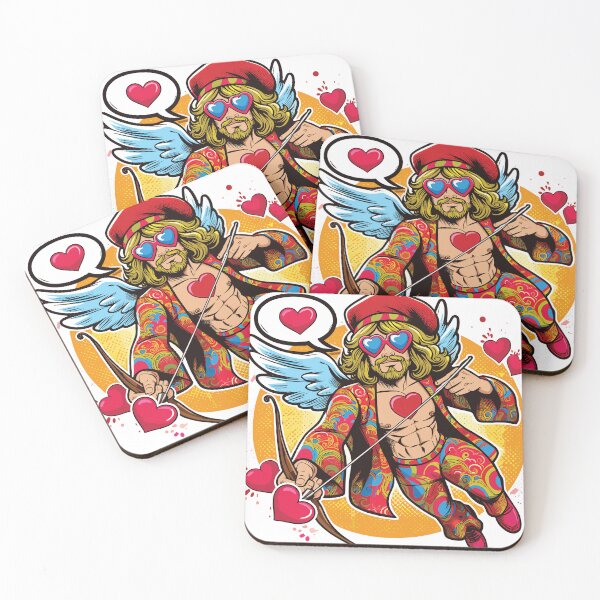 Item preview, This psychedelic illustration depicts a hippie Cupid spreading love with his arrows. designed and sold by 271Studio.