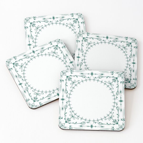 Item preview, Green floral framed scarf on a white background Retro style. designed and sold by APHIDAT-TA.