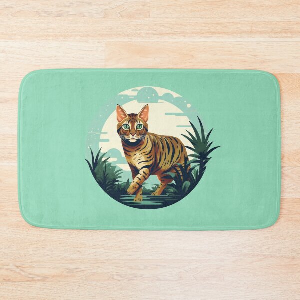 Aperçu de l'œuvre Beau chat Bengal coloré sur le thème de l'arbre créée et vendue par Okracha.