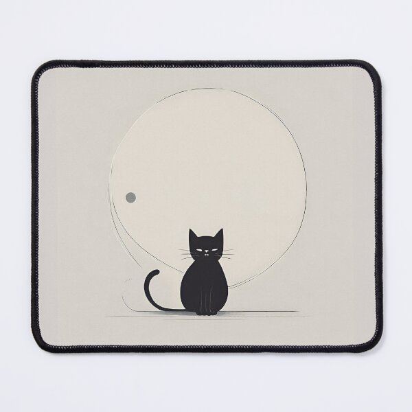 Item preview, The black cat and moon doodle art designed and sold by Boru-Atisuto.