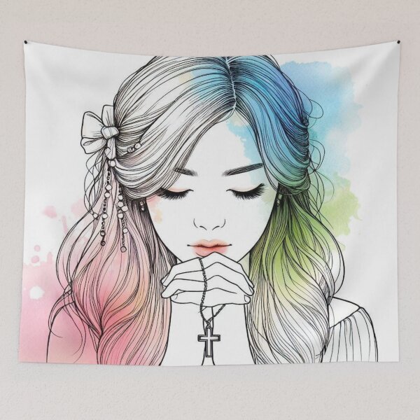 Item preview, Praying girl. designed and sold by growing-mom.