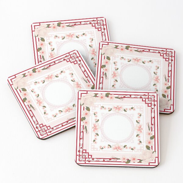 Item preview, Scarf with cherry blossom pattern on a white background, Chinese style. Beautiful red and pink patterns designed and sold by APHIDAT-TA.
