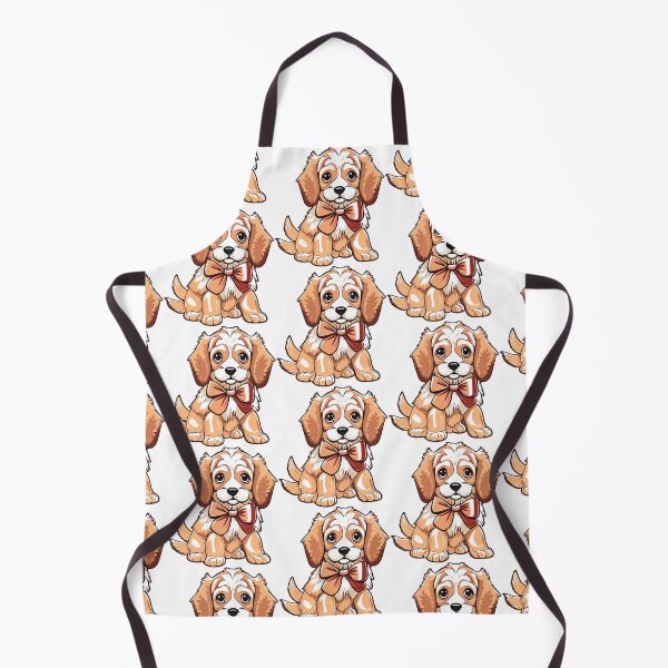 Item preview, Golden puppy with a golden bow ribbon designed and sold by Bobbie mundi.