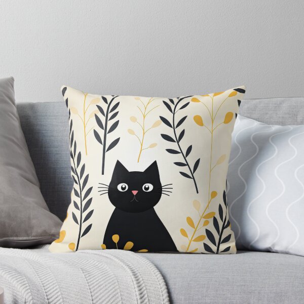 Item preview, Elegant Black Cat Garden Pattern designed and sold by OriginalBeerCat.