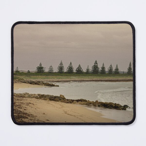 Item preview, Beachport, Australia: Tranquil beach landscape with a row of pine trees - premium photo print for nature lovers designed and sold by TRex-Landscapes.