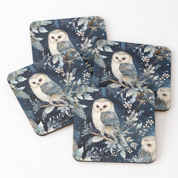 Item preview, White owl on a winter night designed and sold by Sp3ctrumOfColor.
