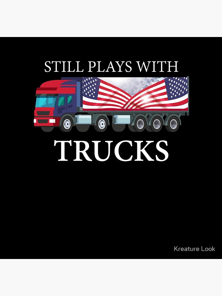 plays with trucks, Truck Driver Shirt, Trucker Gift, Truck Driver Wife, Diesel Shirt, Truck Driver Accessories, Gift for Him Throw Pillow for  Sale by Kreature Look