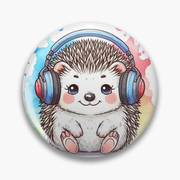 Item preview, A hedgehog wearing a headset. designed and sold by growing-mom.