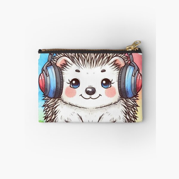 Item preview, A hedgehog wearing a headset. designed and sold by growing-mom.