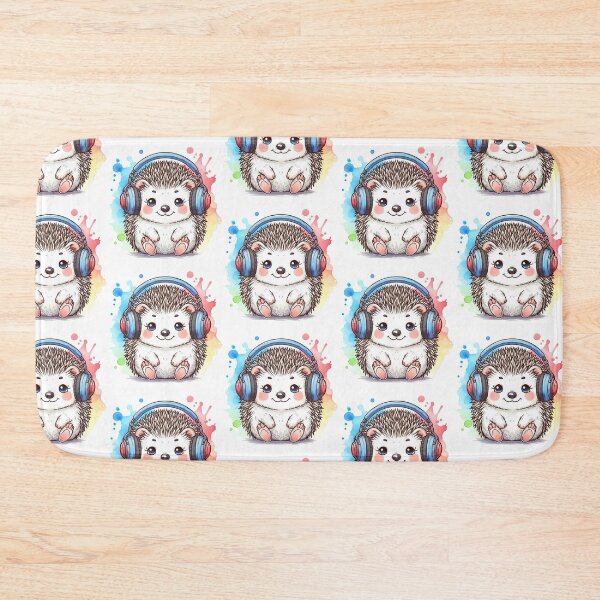 Item preview, A hedgehog wearing a headset. designed and sold by growing-mom.