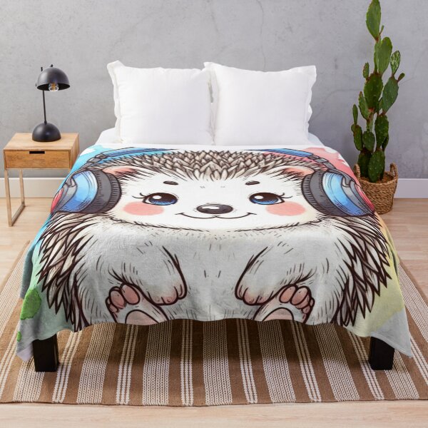 Item preview, A hedgehog wearing a headset. designed and sold by growing-mom.