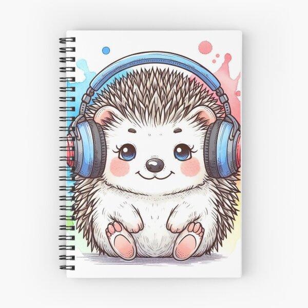 Item preview, A hedgehog wearing a headset. designed and sold by growing-mom.