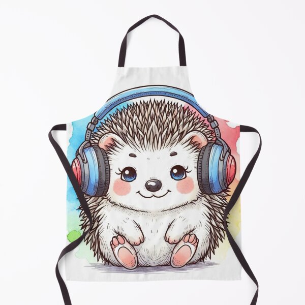 Item preview, A hedgehog wearing a headset. designed and sold by growing-mom.