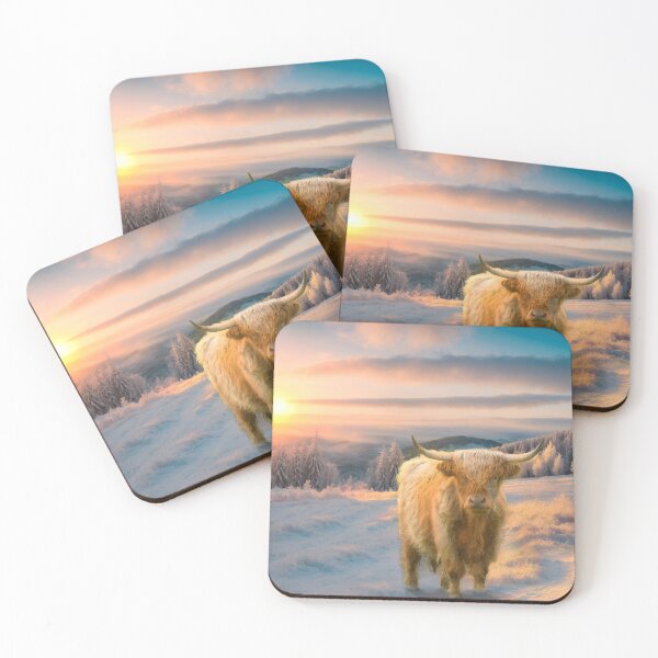 Item preview, Winter Sunrise Highland Cow designed and sold by Alisonchambers2.