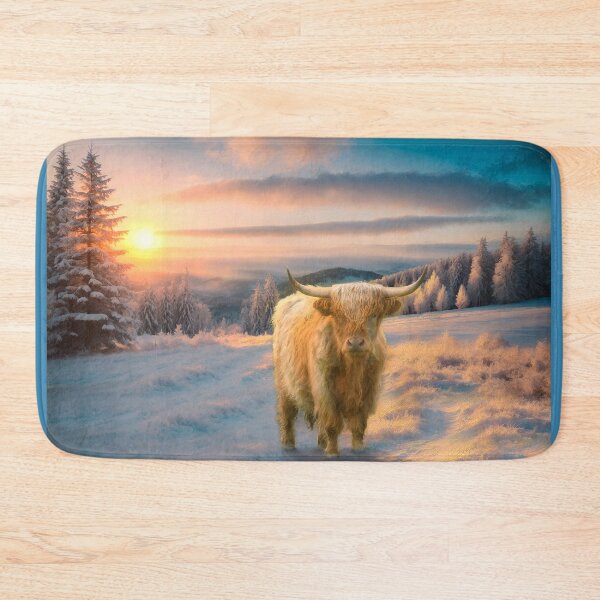 Item preview, Winter Sunrise Highland Cow designed and sold by Alisonchambers2.
