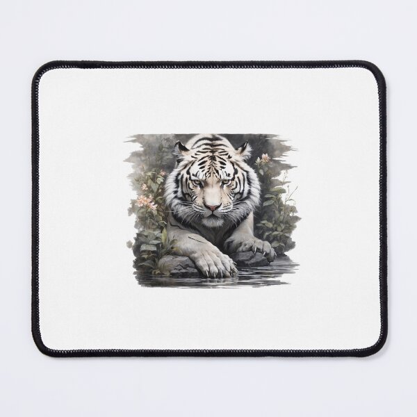 Item preview, White Siberian Tiger with Black Stripes designed and sold by Bananobanini.