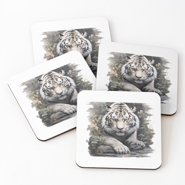 Item preview, White Siberian Tiger with Black Stripes designed and sold by Bananobanini.