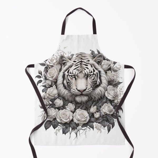 Item preview, White Siberian Tiger with Roses designed and sold by Bananobanini.