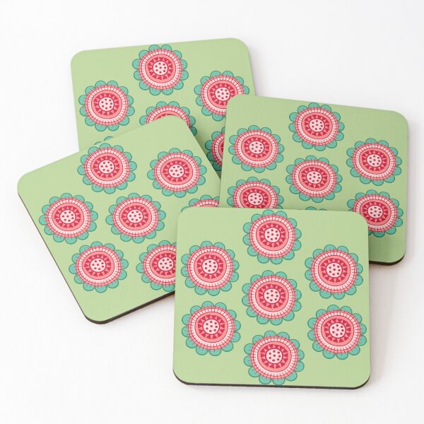 Item preview, Retro pattern No.61-  Pink groovy blooms designed and sold by TalkingHerds.