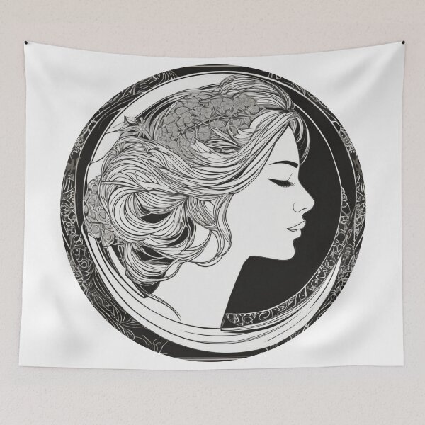 Item preview, a spiritual women at the windy night designed and sold by JangmiHorang.