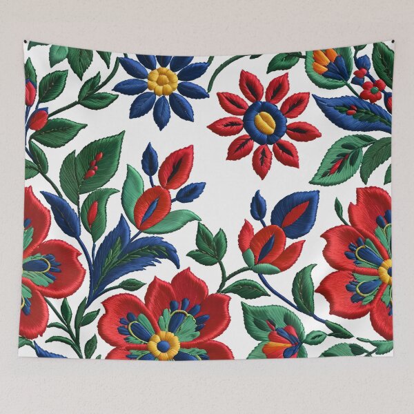 Item preview, Vibrant Embroidery Floral Pattern designed and sold by Cominu-Arts.