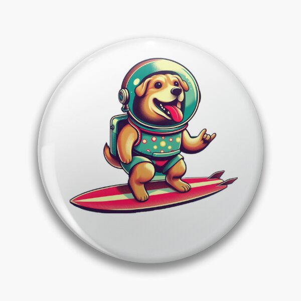 Item preview, Space Surfer Dog Retro designed and sold by SnuggleSafari.