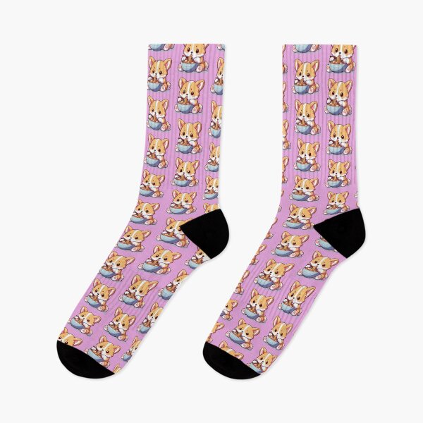 Item preview, Kawaii Corgi Dog eating Ramen / Noodles designed and sold by Seneku-Design.