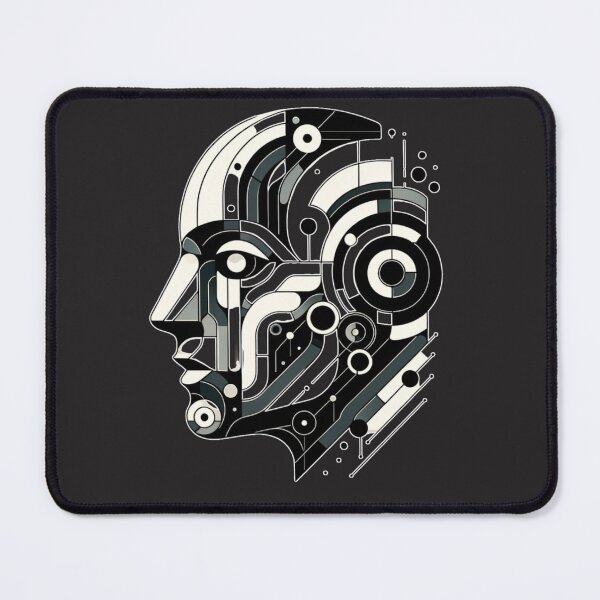 Item preview, Head of a robot, cyborg, black and white. designed and sold by Xenorry.