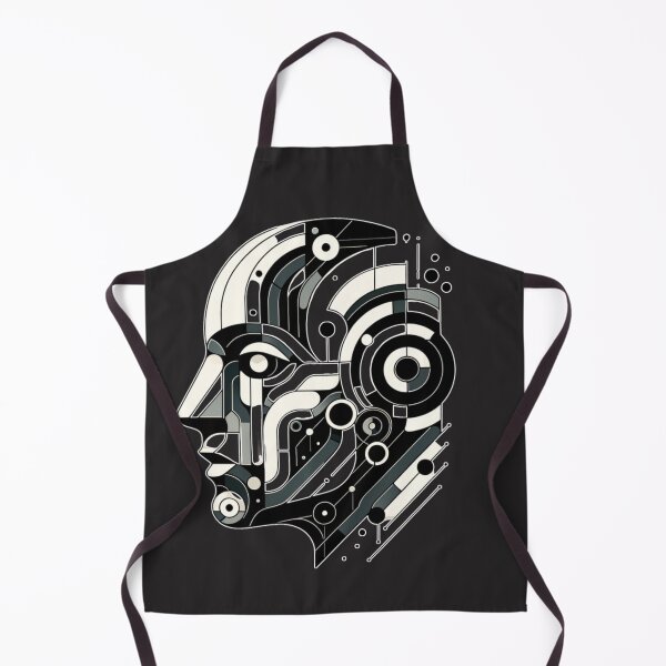 Item preview, Head of a robot, cyborg, black and white. designed and sold by Xenorry.