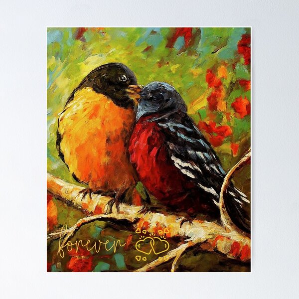 Item preview,  love Valentines forever couple colorful birds ,brafdesign designed and sold by Brafdesign.