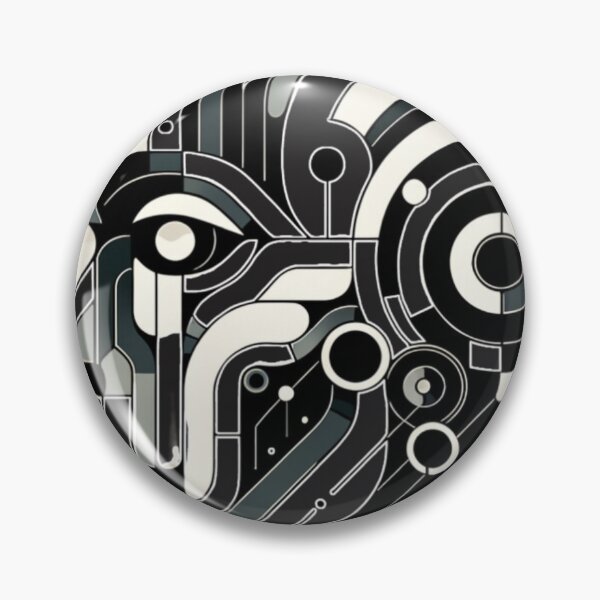 Item preview, Head of a robot, cyborg, black and white. designed and sold by Xenorry.