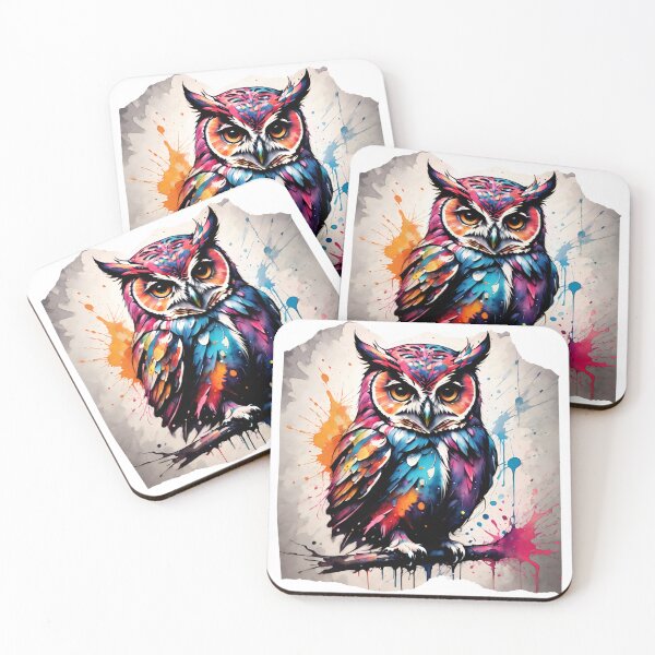 Item preview, Cute Owl Paint Splash Artwork  designed and sold by BotunPeony.