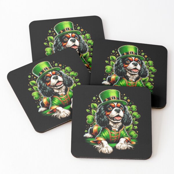 Item preview, Cavalier King Charles Spaniel Dog St Patrick's Day Irish Leprechaun Clover Shamrock designed and sold by JoelFox165.