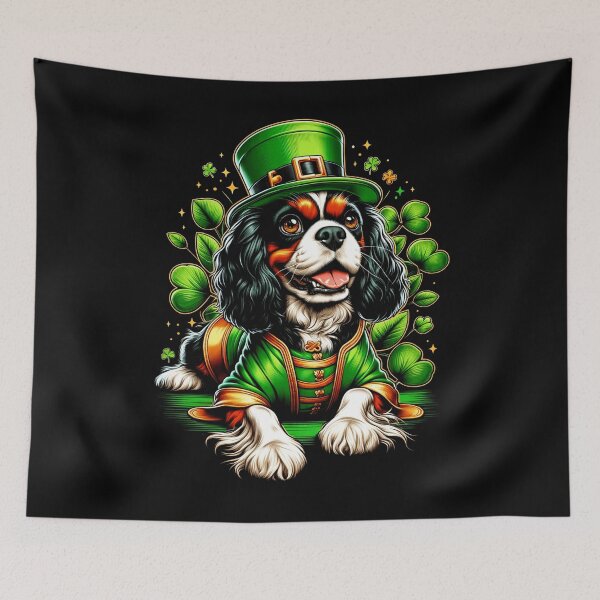 Item preview, Cavalier King Charles Spaniel Dog St Patrick's Day Irish Leprechaun Clover Shamrock designed and sold by JoelFox165.