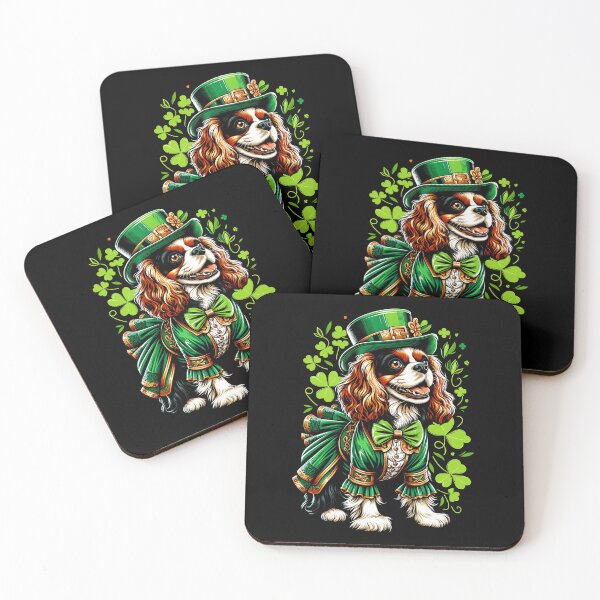 Item preview, Cavalier King Charles Spaniel Dog St Patrick's Day Irish Leprechaun Clover Shamrock designed and sold by JoelFox165.