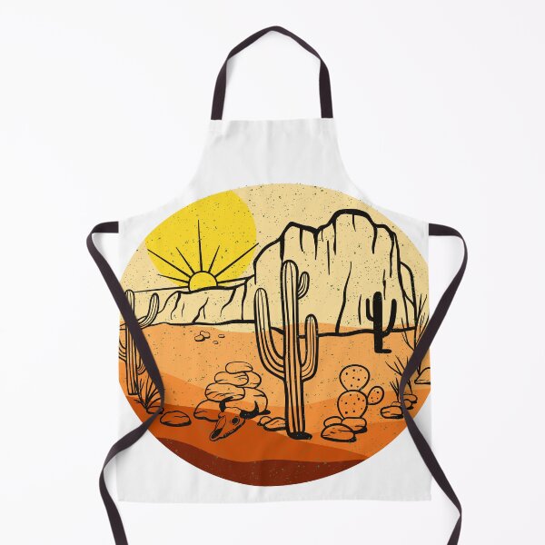 Item preview, Desert retro circle with cactus and cow skull designed and sold by Kate Made ART.