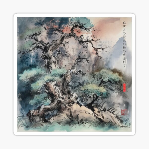 Item preview, Japanese, mount, Fuji, flowers, Sakura, Landscape, floral, Fog, foggy, Watercolor, haiku, zen, kawaii designed and sold by KsaveraArt.